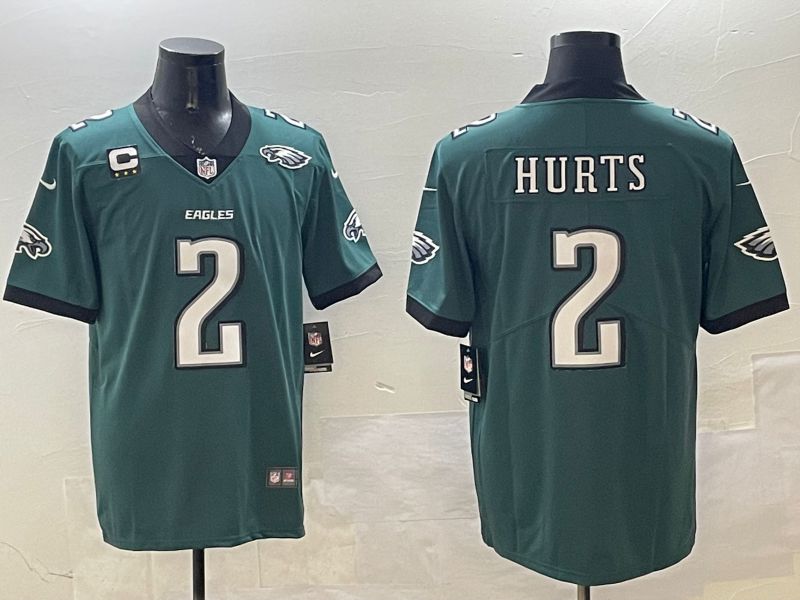 Men Philadelphia Eagles 2 Hurts Green Second generation 2025 Nike Limited NFL Jersey style 3